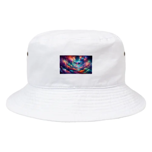 " Whale Swimming in the iridescent clouds (1) " 　( 彩雲の中を泳ぐクジラ (1) ) Bucket Hat