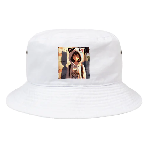 猫パーカーの女の子(1) Bucket Hat