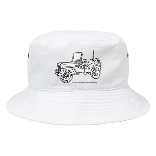 Jeep イラスト ライン画 Bucket Hat