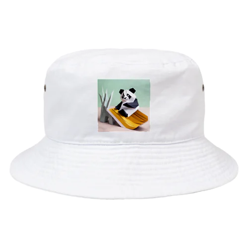 滑り台で遊ぶ折り紙パンダ Bucket Hat