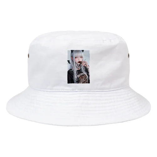 チョコを咥える悪魔美女 Bucket Hat