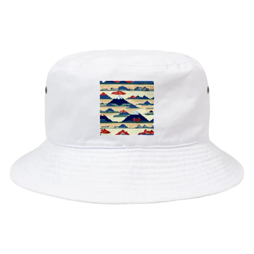 富士山ピクセルアート Bucket Hat