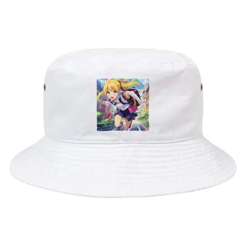 元気はつらつな、金髪ポニーテールJK Bucket Hat