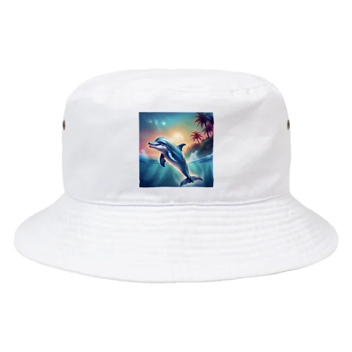 水面を跳ねるイルカ Bucket Hat