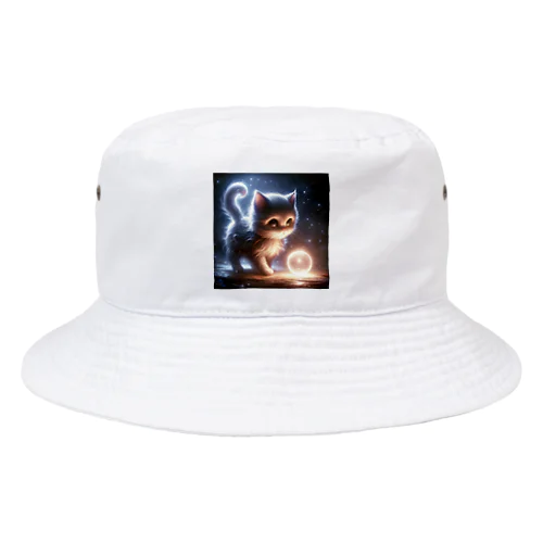 探究の光、夜を歩く猫 Bucket Hat