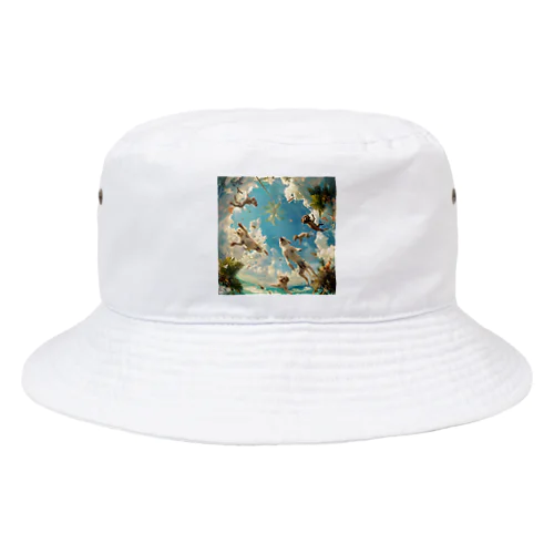 ワンちゃんたちのパラダイス アメジスト 2846 Bucket Hat