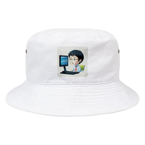 株価チェック中＠サラリーマン Bucket Hat