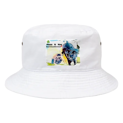 パグ犬　花ちゃん　ケンちゃん　癒しグッズ Bucket Hat