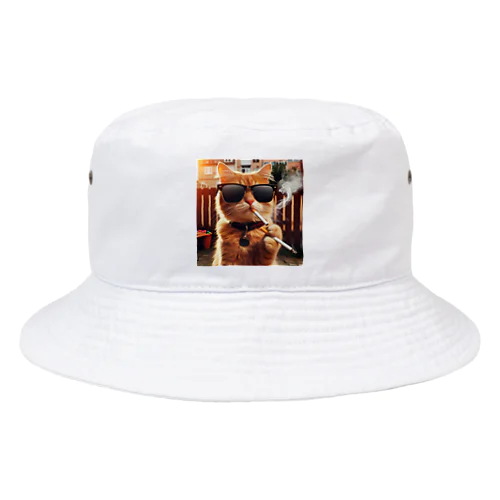 タバコを吸うグラサン猫 Bucket Hat