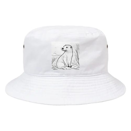 スケッチ画カワウソ2 Bucket Hat