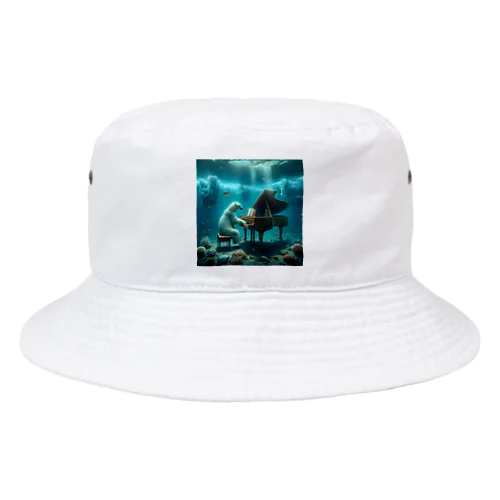 海中でピアノを弾く白熊 Bucket Hat