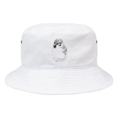 アート　すずめ　モノクロ Bucket Hat