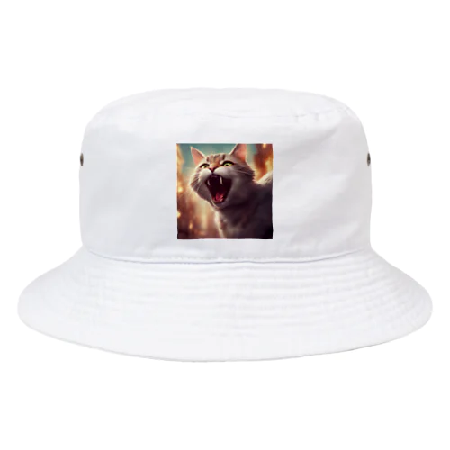 威嚇するねこ Bucket Hat