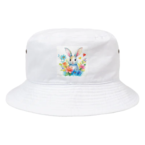 花に囲まれたうさぎ2 Bucket Hat