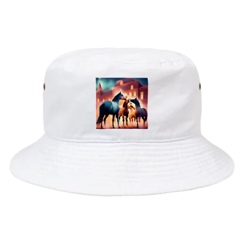 乾杯している馬たち Bucket Hat