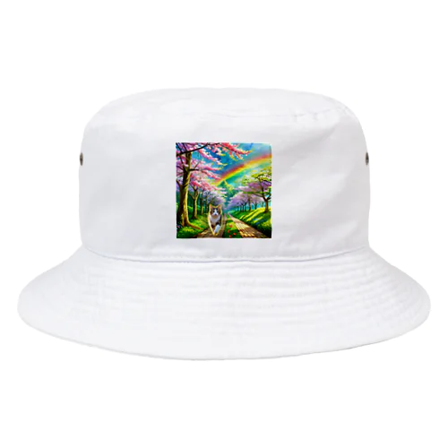 虹の橋を渡って帰ってきたトラ猫 Bucket Hat