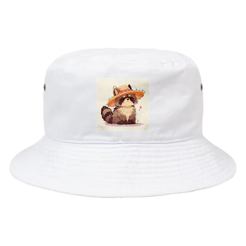 帽子をかぶった可愛い子供タヌキ Marsa 106 Bucket Hat