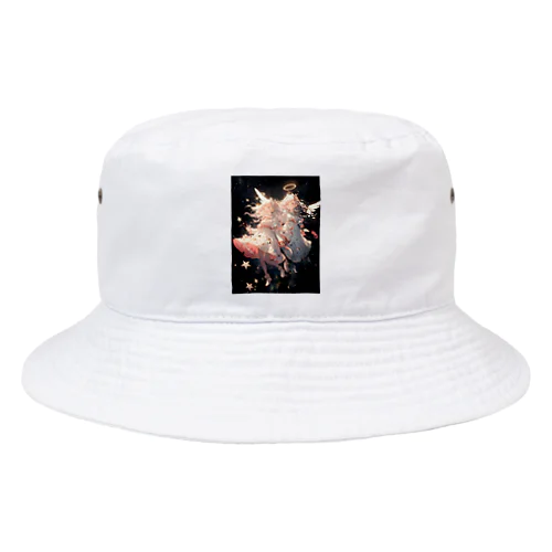 ワクワクしながら宇宙の外に旅立つ天使たち アメジスト 2846 Bucket Hat