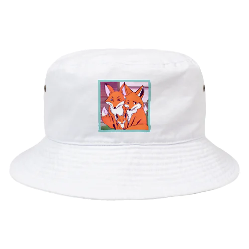 親子キツネと共に Bucket Hat