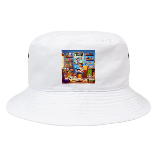 働いたら負け（楽） Bucket Hat