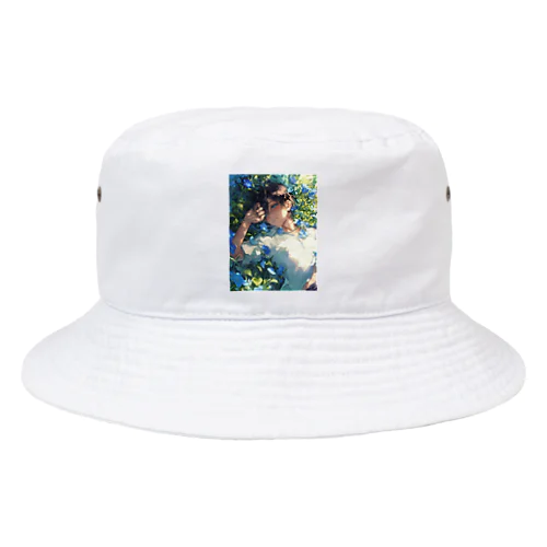 寝ぼけ顔　なでしこ1478 Bucket Hat