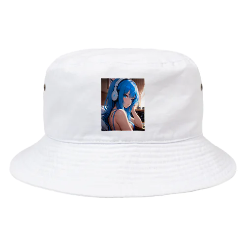 青い髪の少女 Bucket Hat