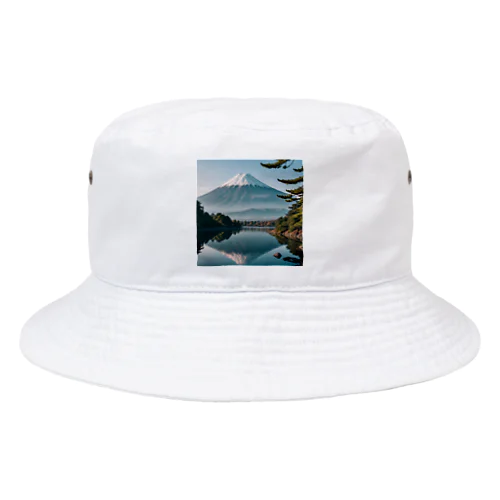 富士山と富士五湖の風景 Bucket Hat