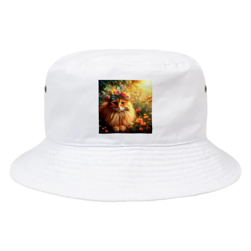 メインクーンと花冠 Bucket Hat