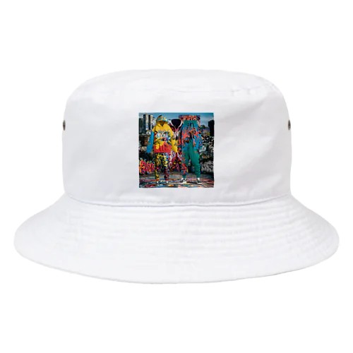 Urban Rainbow: Bold Hip-Hop Fashion Bucket Hat