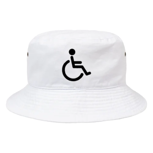 車椅子マーク（黒） Bucket Hat