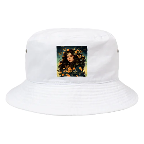 花と女と猫　なでしこ1478 Bucket Hat