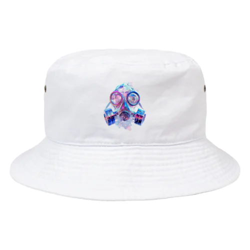 gasmask girl ロゴ Bucket Hat