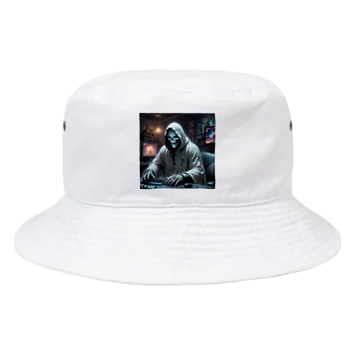 ハッキングを試みる骸骨 Bucket Hat