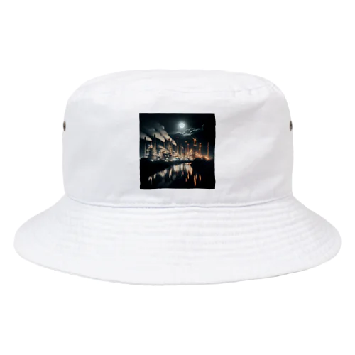 工場夜景　煙突 Bucket Hat