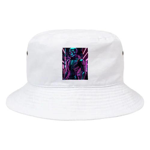 超クールな骸骨のサイバーパンクアート！ Bucket Hat