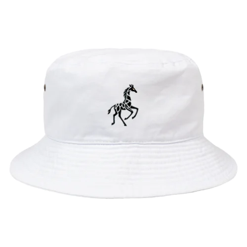 新感覚デザインの黒白キリン Bucket Hat