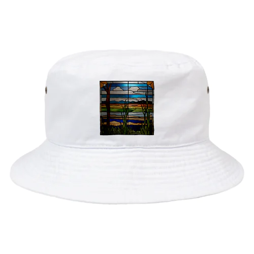 南米の湿地帯のステンドグラスpng Bucket Hat