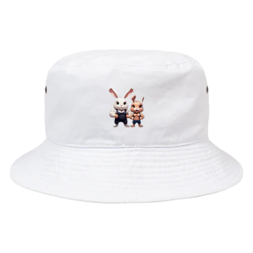 筋肉隆々のウサギ達 Bucket Hat