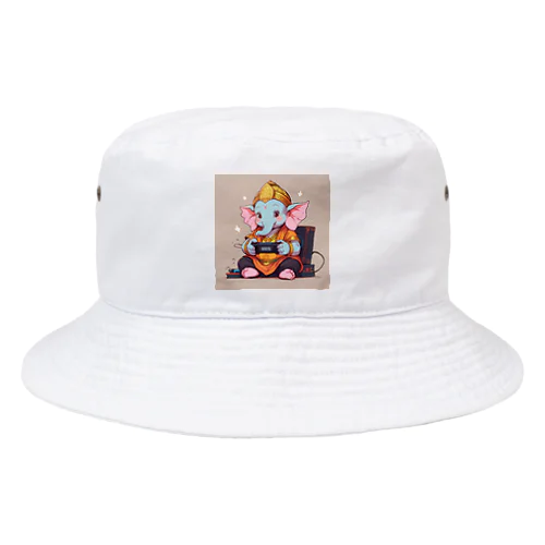 ビデオゲームで遊ぶかわいいガネーシャ Bucket Hat