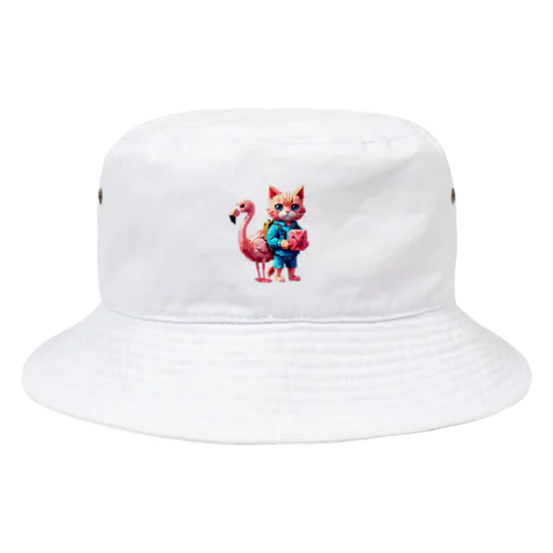 道に迷った猫とフラミンゴ Bucket Hat