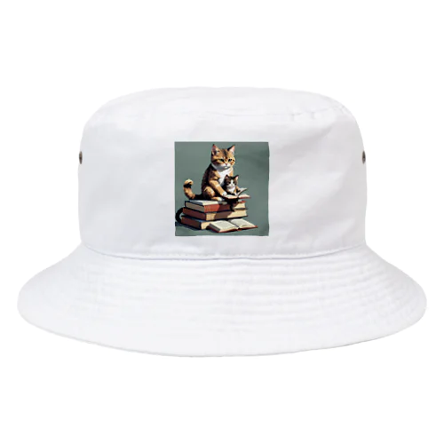 本を読む猫 Bucket Hat