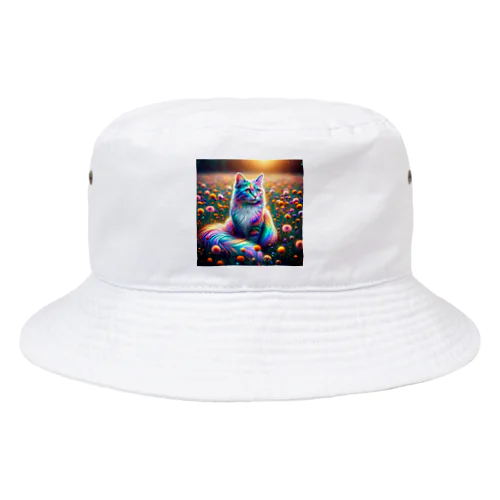 虹色に輝く優雅な猫 Bucket Hat