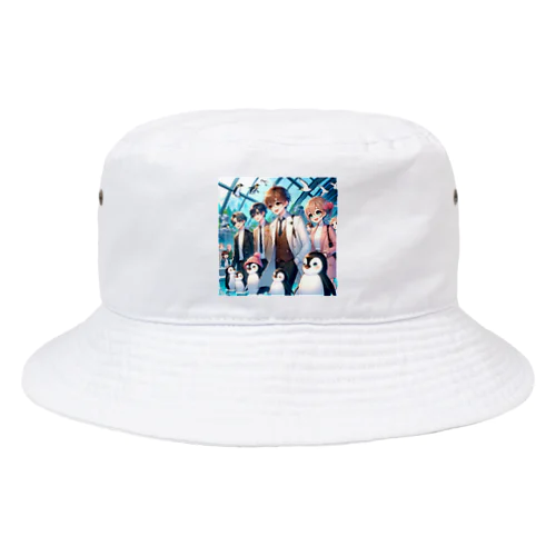 かわいいペンギンと一緒に水族館で楽しいひと時 Bucket Hat