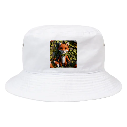 寝っ転がるキツネ Bucket Hat