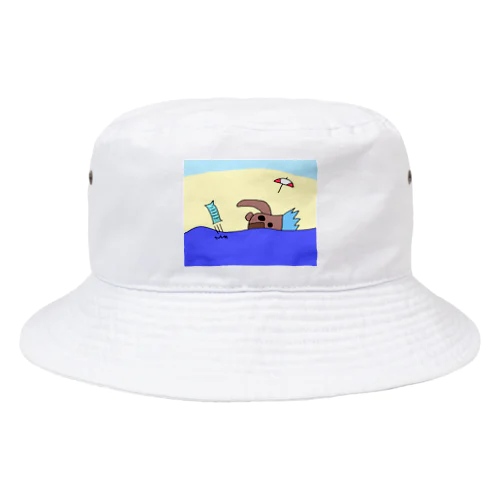 くまはにわ 海水浴 Bucket Hat