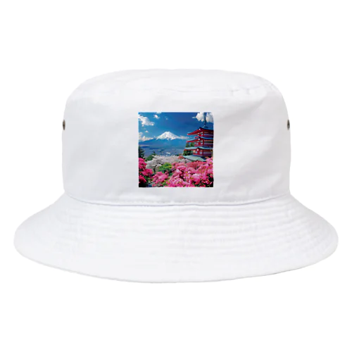絶景な富士山ツツジ満開の季節 アメジスト 2846 Bucket Hat