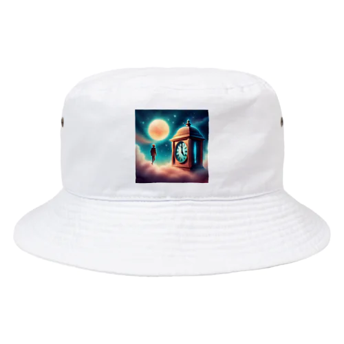 シュール！満月と宇宙時計 Bucket Hat