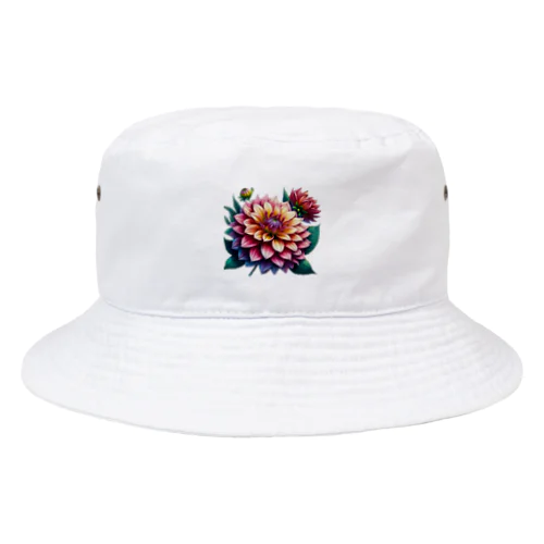 ふんわりした花「ダリア」 Bucket Hat