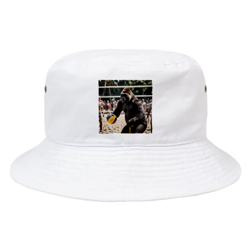 ビーチバレーしてるゴリラ Bucket Hat