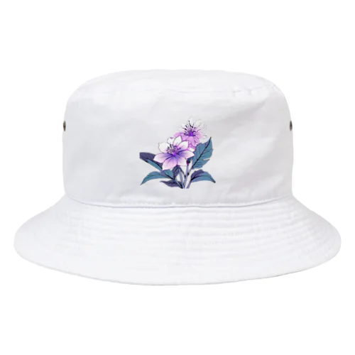 RetrowaveFlower-ムラサキハナナ- Bucket Hat